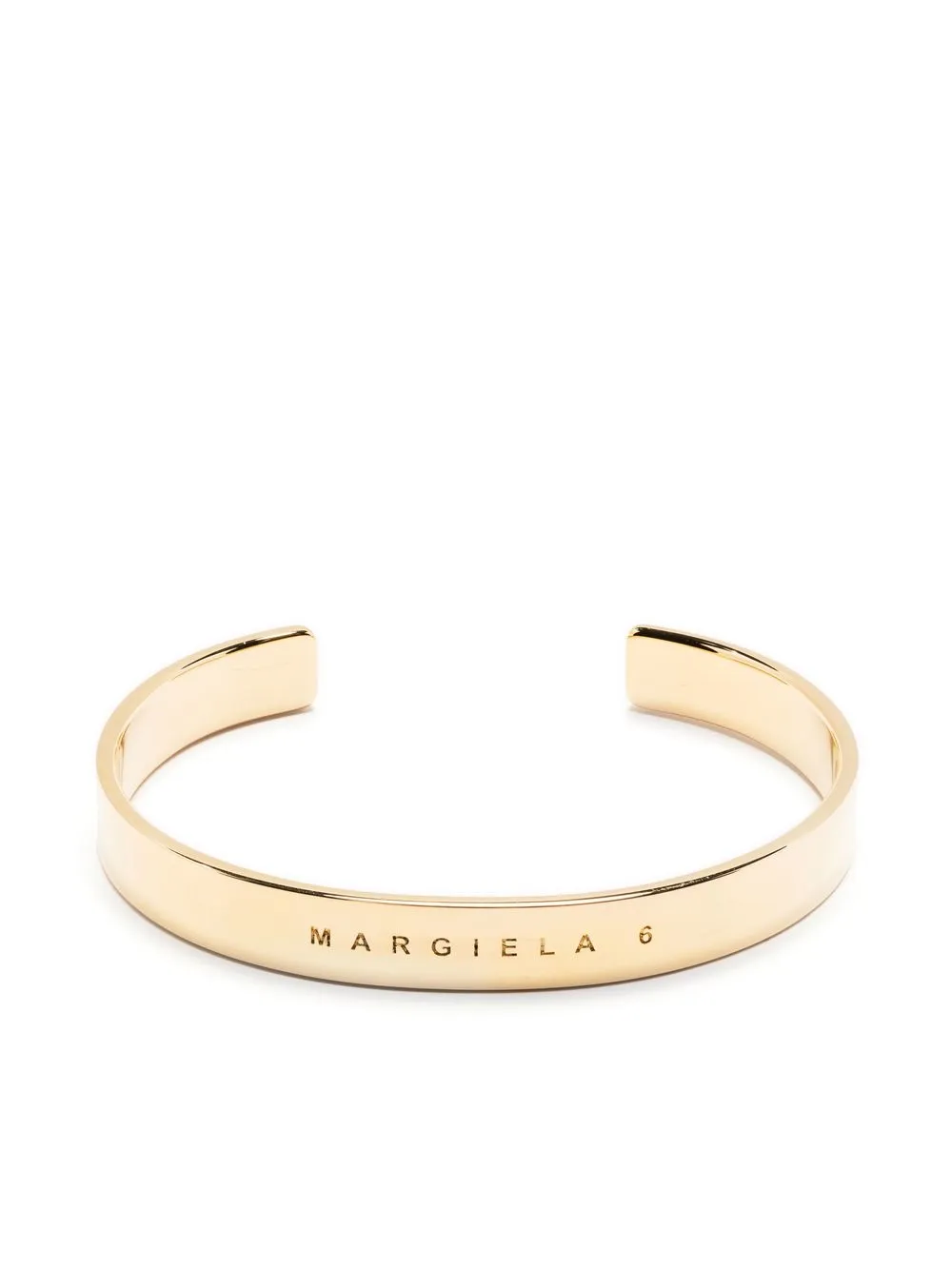 

MM6 Maison Margiela anillo con logo grabado - Dorado