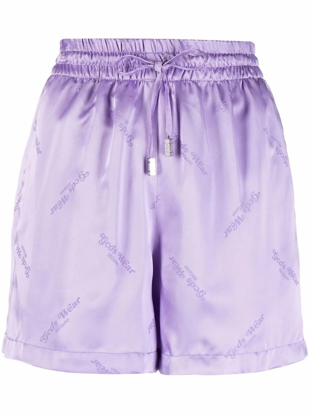 

Gcds logo-print satin-finish shorts - Purple