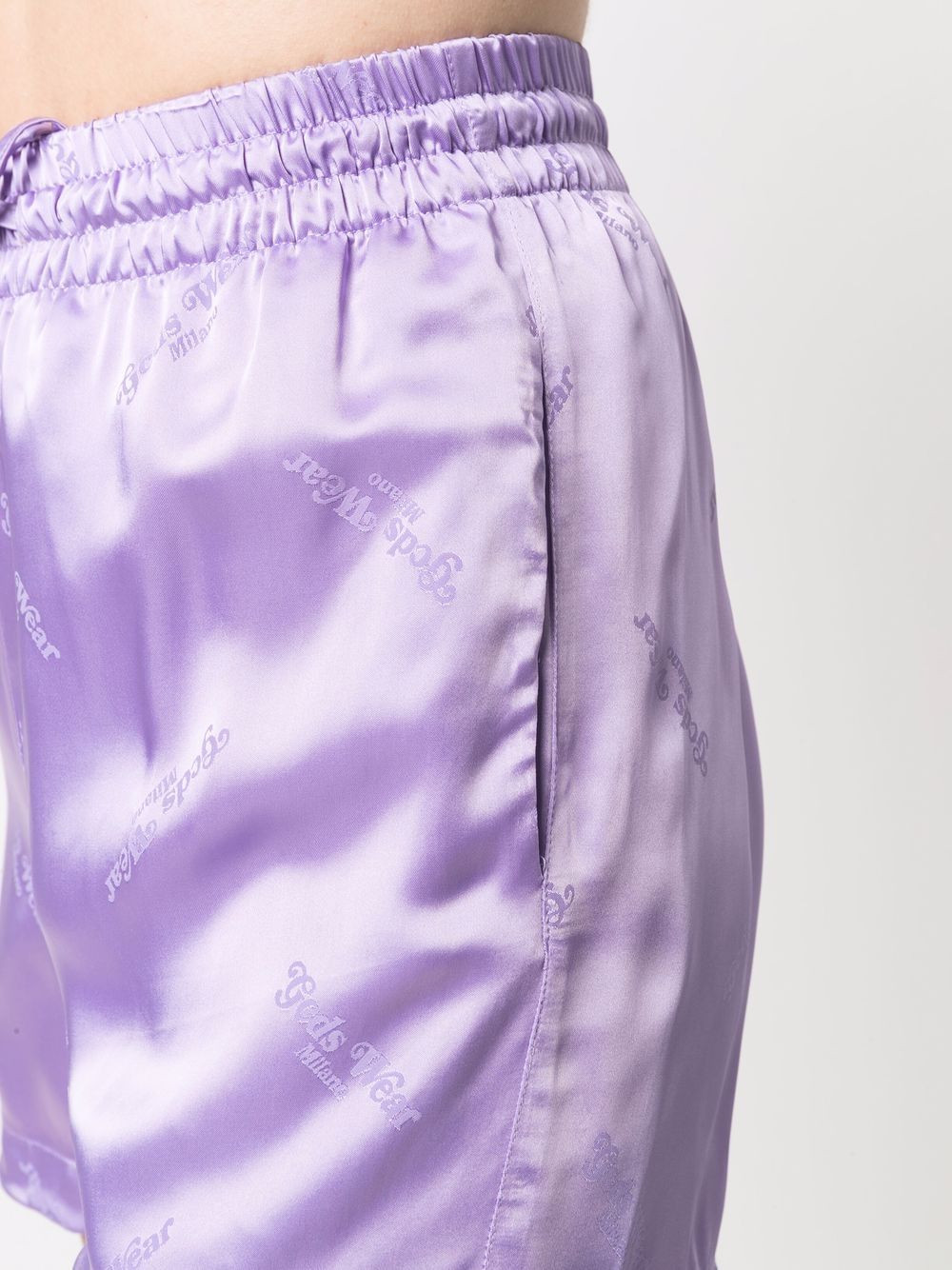 Gcds Logo Print Satin Finish Shorts Farfetch