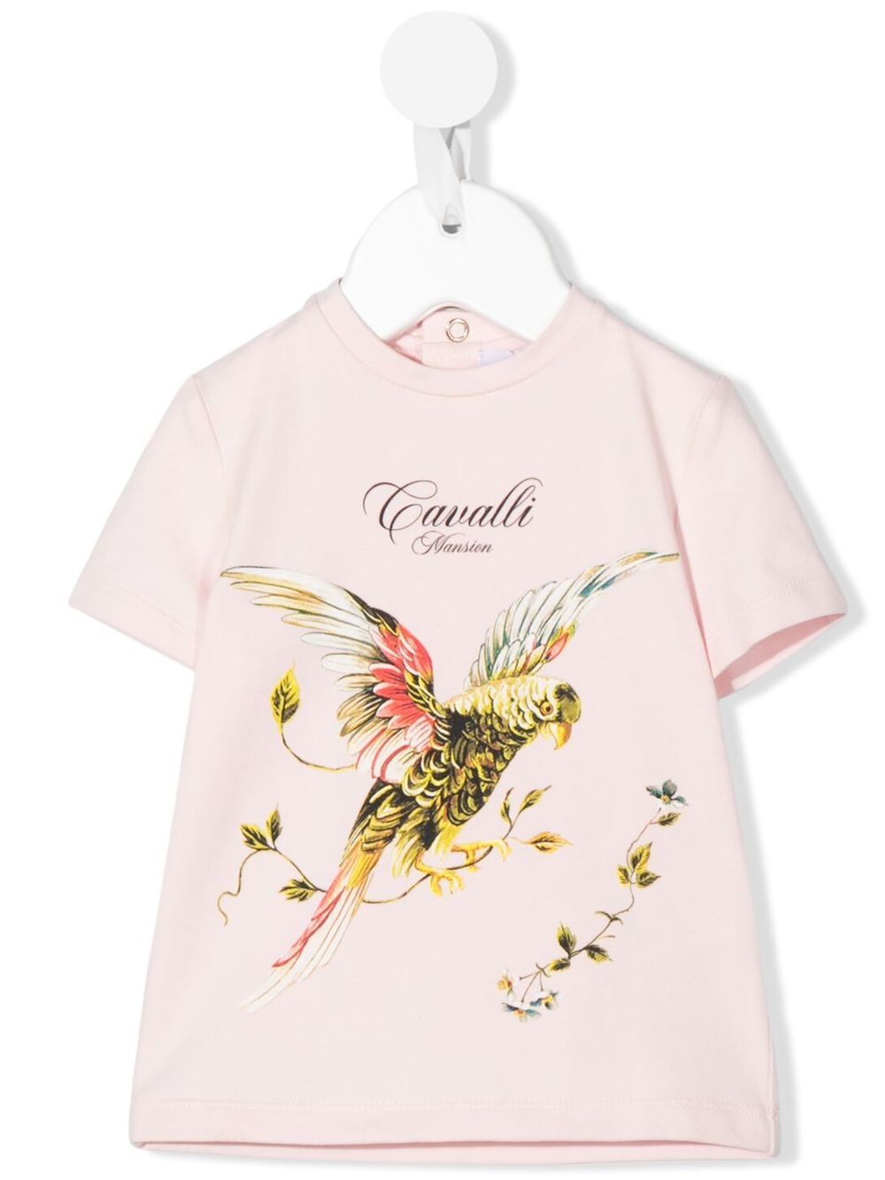 Roberto Cavalli Junior bird print logo t-shirt - Pink