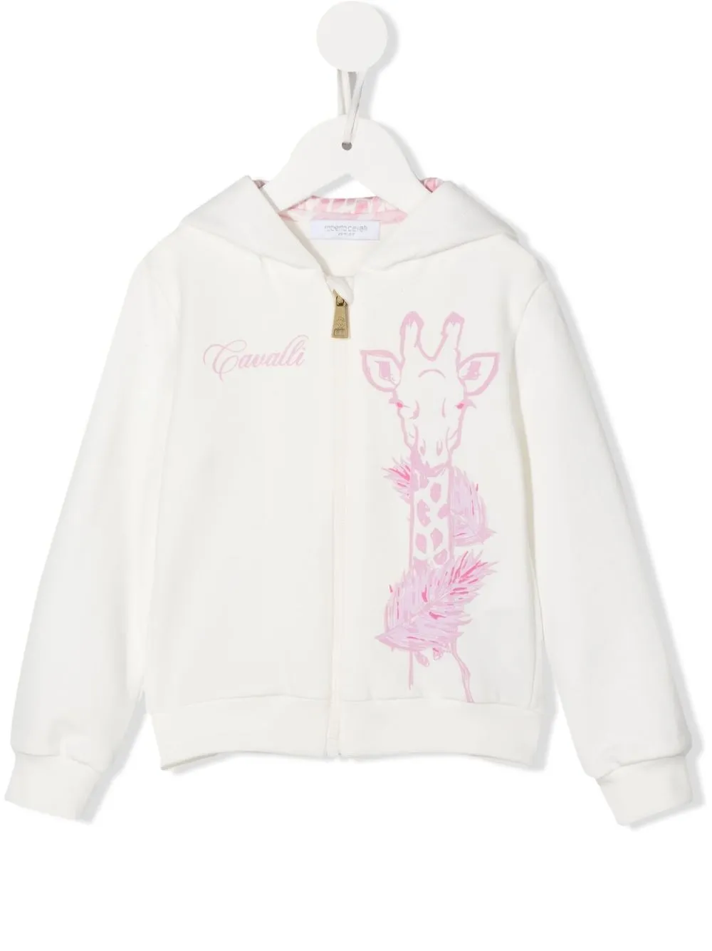 

Roberto Cavalli Junior animal-print zip-up hoodie - White