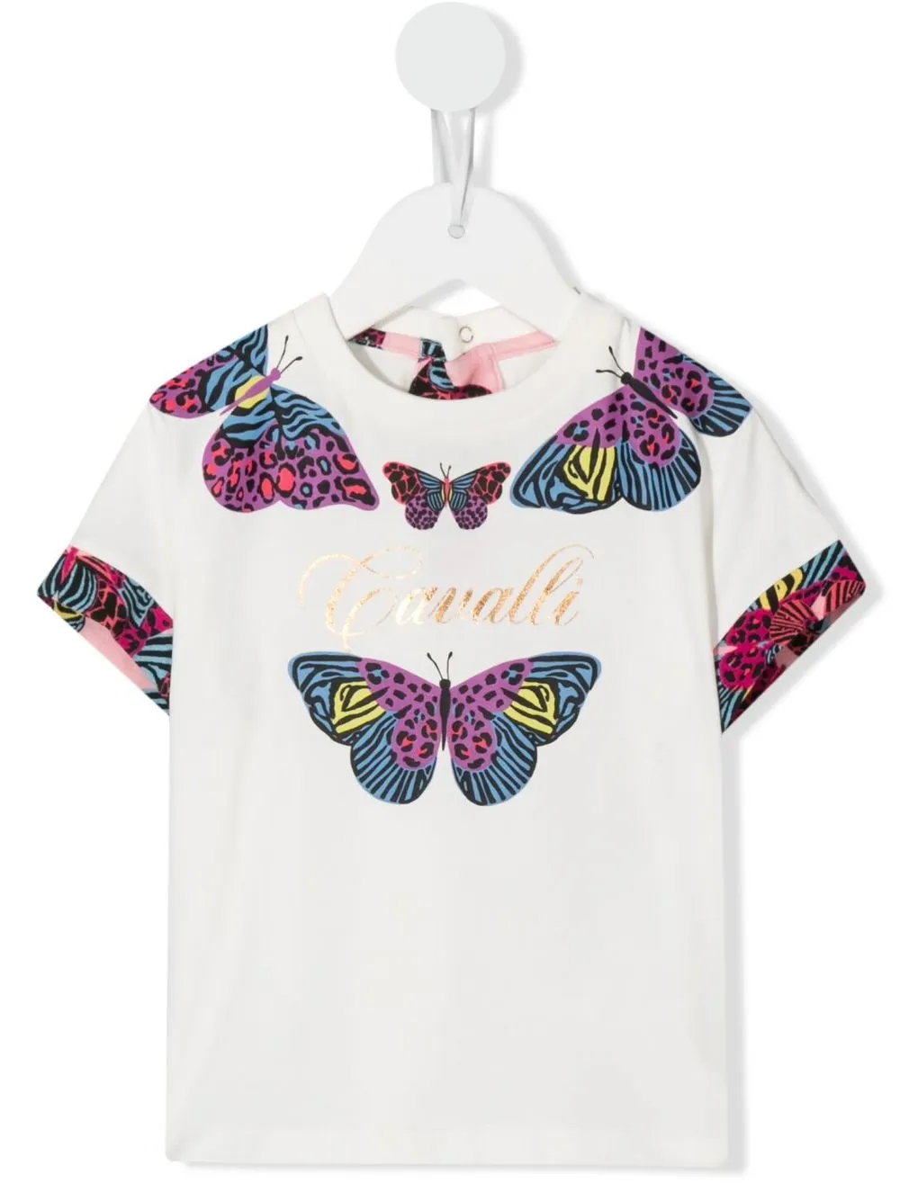 

Roberto Cavalli Junior playera con mariposas estampadas - Blanco