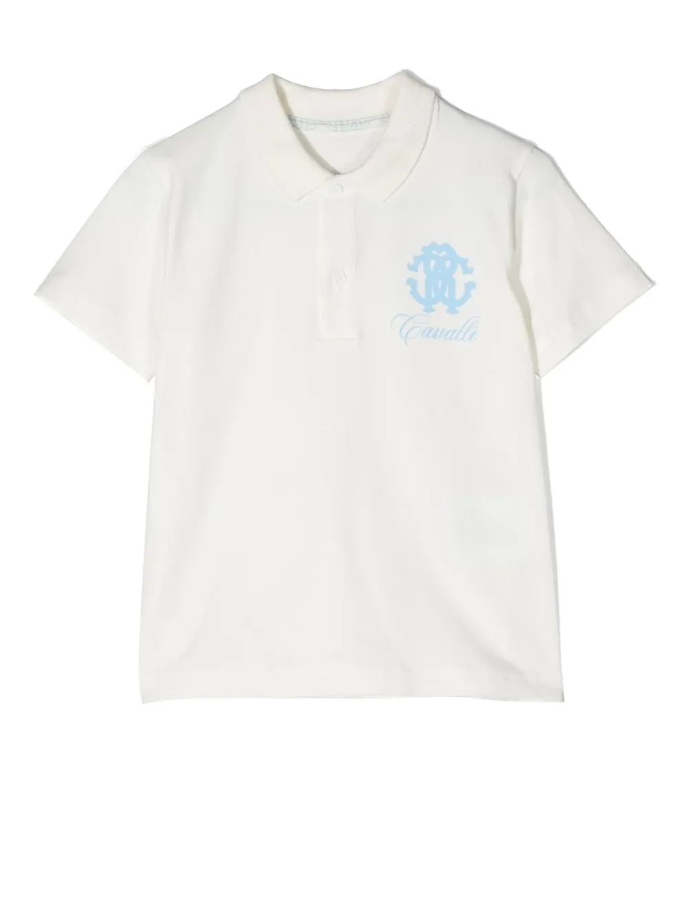 

Roberto Cavalli Junior monogram-print polo-shirt - White