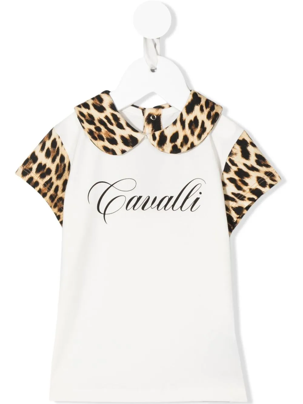 

Roberto Cavalli Junior playera con estampado de leopardo - Blanco