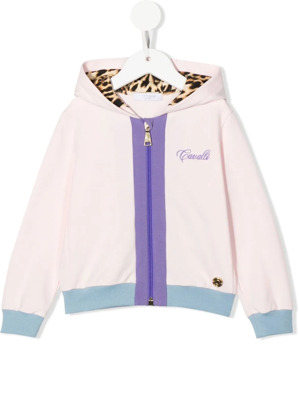 

Roberto Cavalli Junior hoodie con diseño color block - Rosado