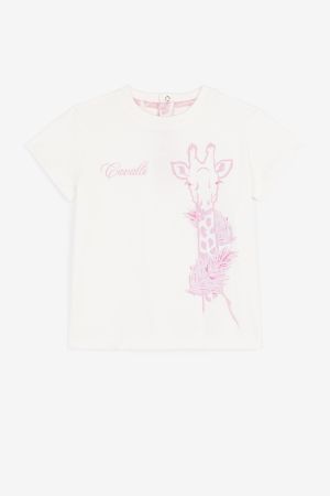 Giraffe And Logo-Print T-Shirt