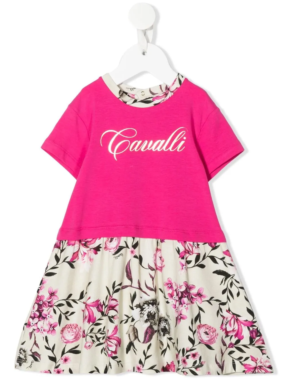 

Roberto Cavalli Junior vestido estilo playera con estampado floral - Rosado