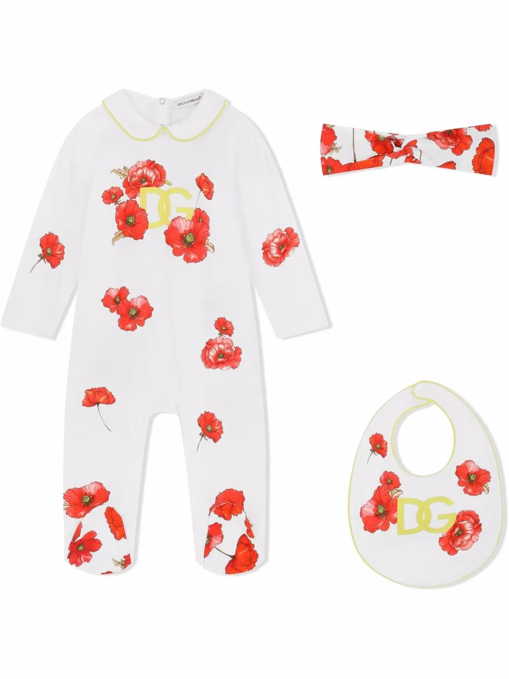 

Dolce & Gabbana Kids mameluco con estampado floral - Blanco