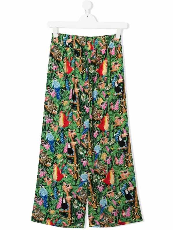 Kenzo Kids TEEN tropical-print wide-leg 