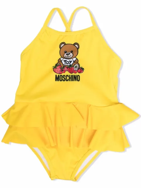 Moschino Kids مايوه بطبعة شعار الماركة وكرانيش