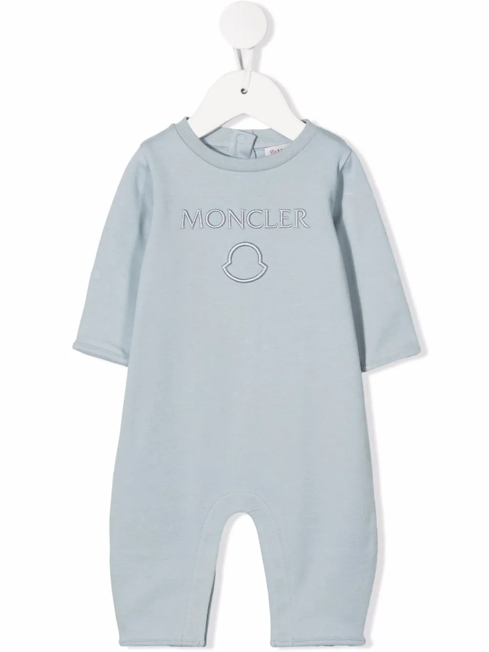 

Moncler Enfant mameluco con logo bordado - Azul