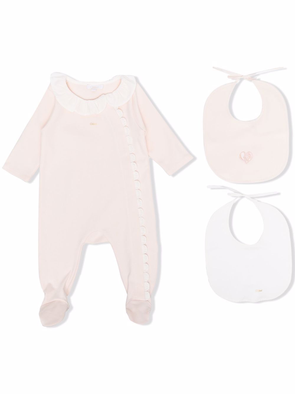 фото Chloé kids scallop-edge bodysuit set