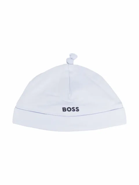 Boss Kids طاقية قطن مطرزة بشعار الماركة