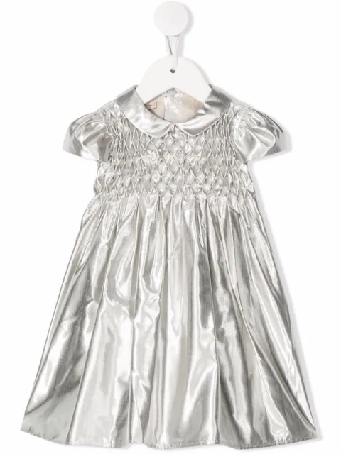 La Stupenderia Shantung metallic-effect dress 