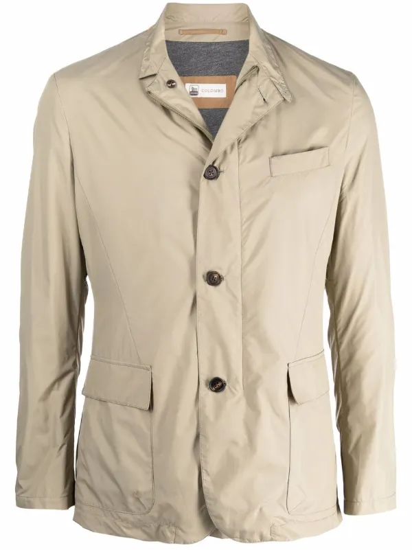 Shop Colombo mock-neck button-up jacket 