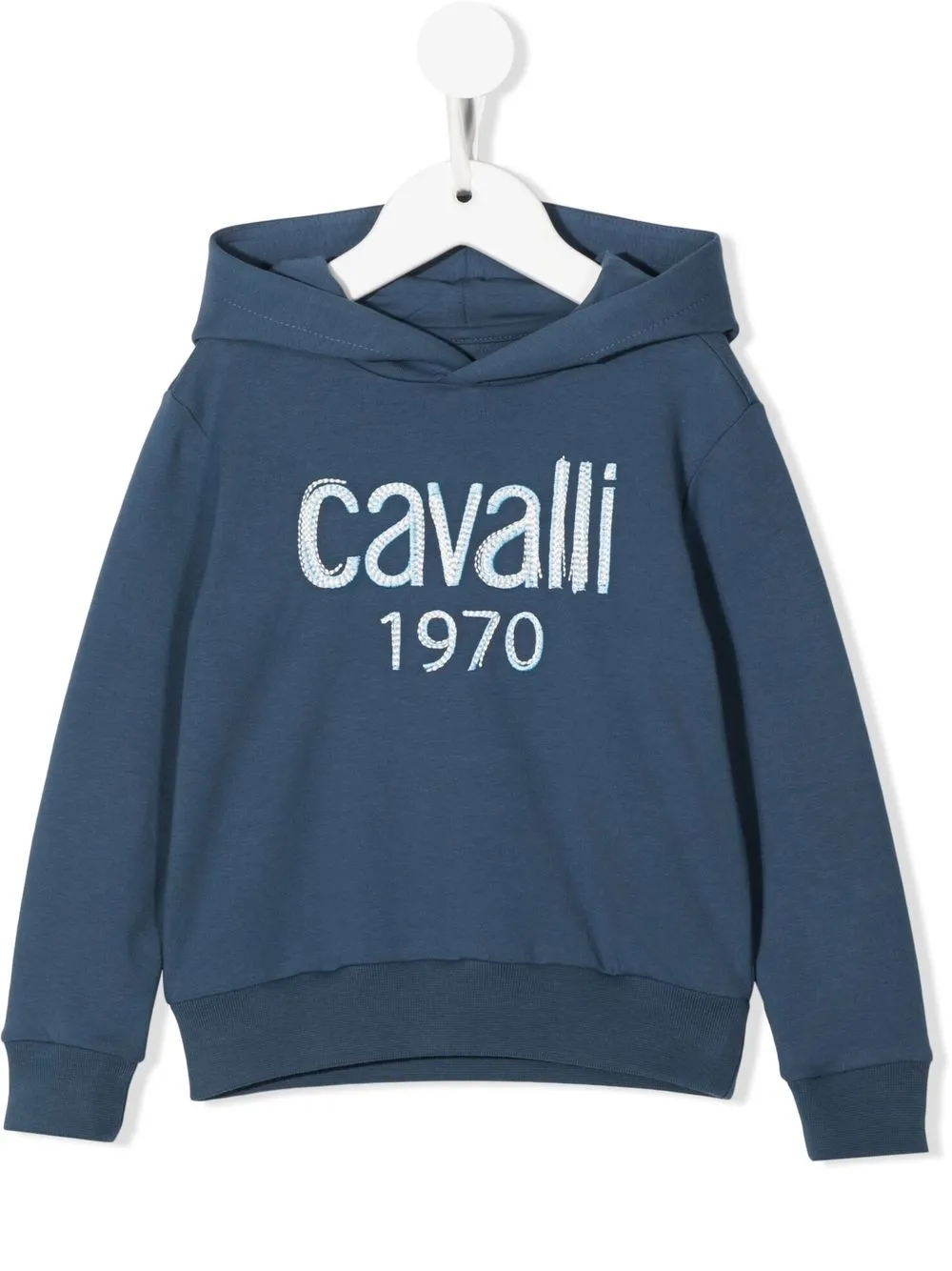 

Roberto Cavalli Junior hoodie con logo bordado - Azul