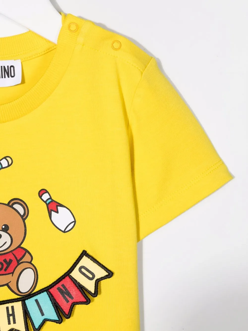 фото Moschino kids футболка с вышитым логотипом