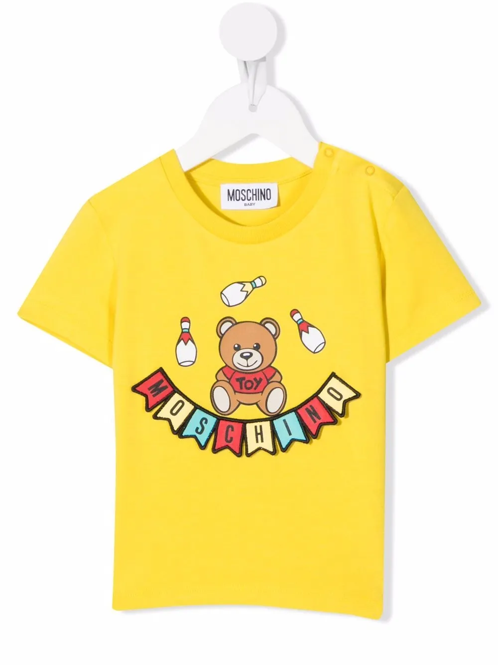 фото Moschino kids футболка с вышитым логотипом