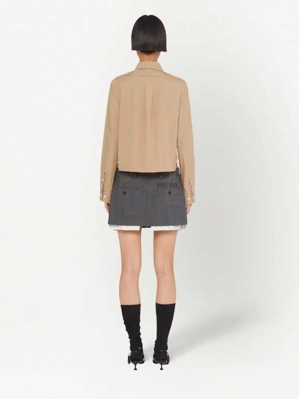 Miu Miu logo-jacquard Wool Miniskirt - Farfetch