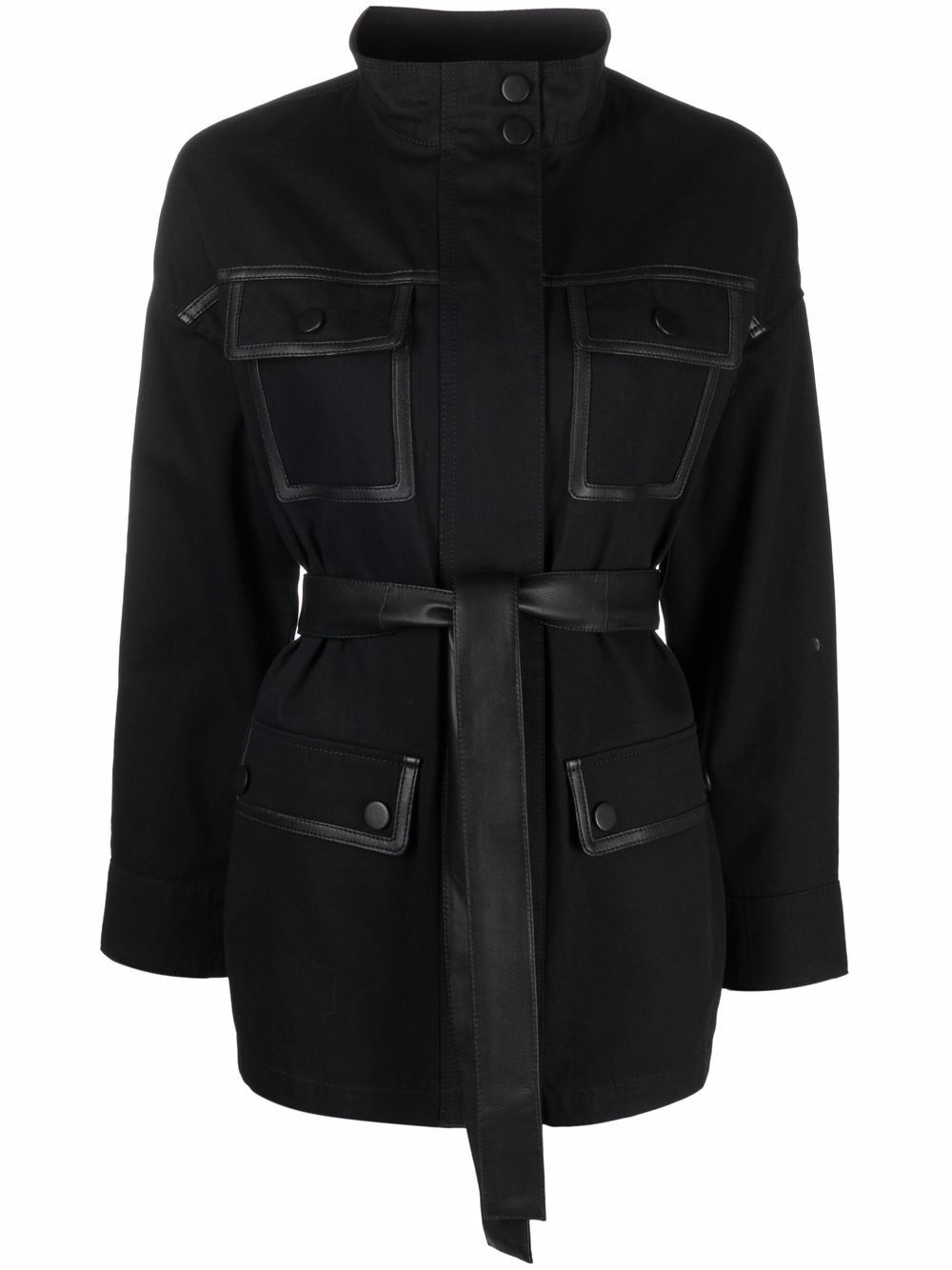 Yves Salomon belted shirt jacket - Black