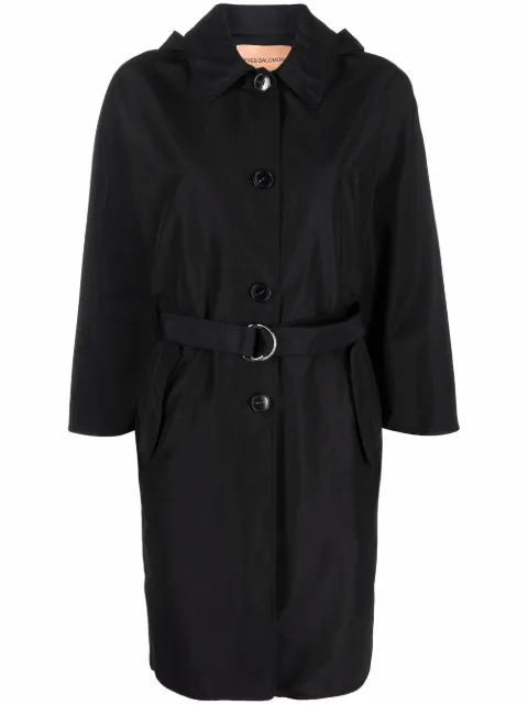 Yves Salomon belted-waist hooded coat