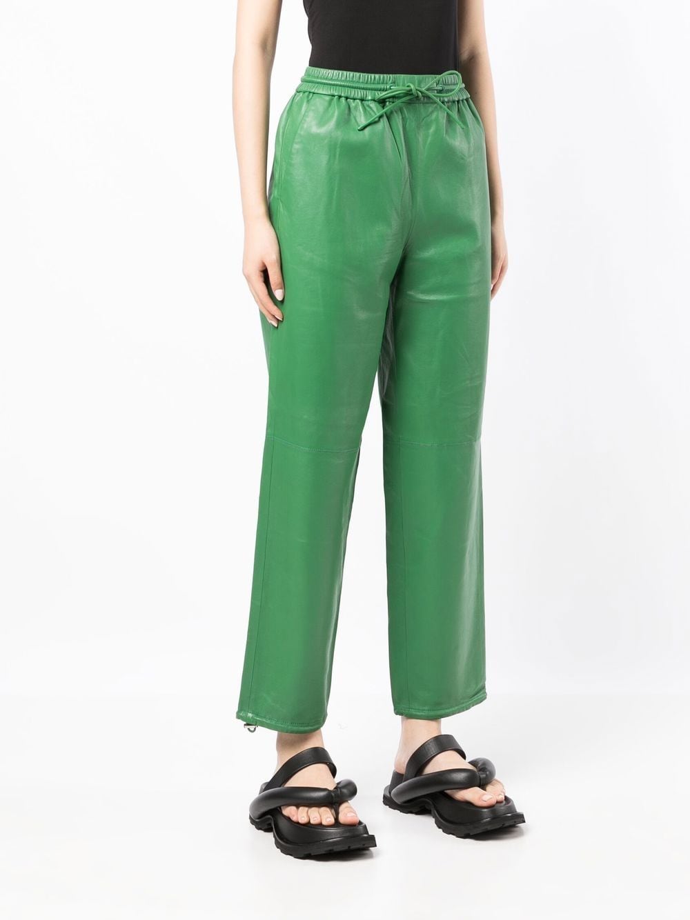 Shop Yves Salomon Elasticated Drawstring-waistband Trousers In A8139