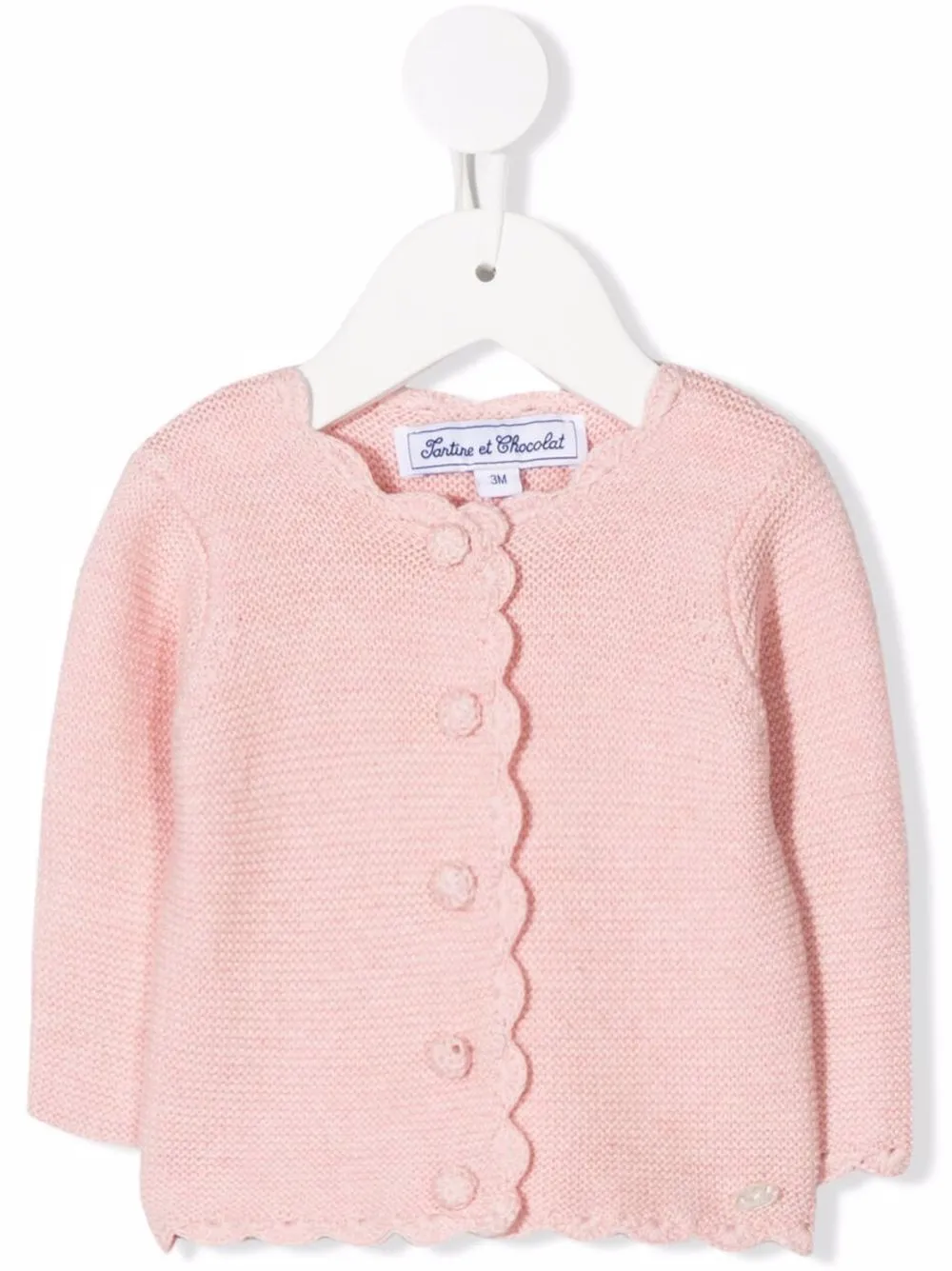 

Tartine Et Chocolat scallop-edge cardigan - Pink