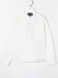 Emporio Armani Kids band-collar shirt - White