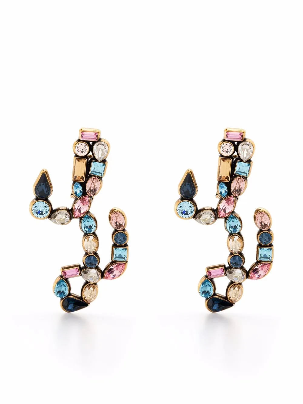 

Lanvin aretes con logo con apliques - Azul