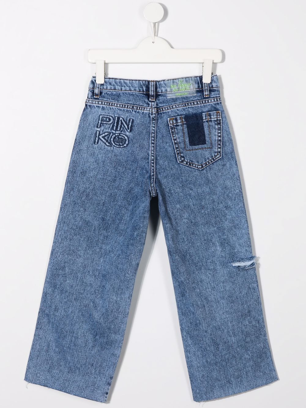 Pinko Kids Gerafelde jeans - Blauw