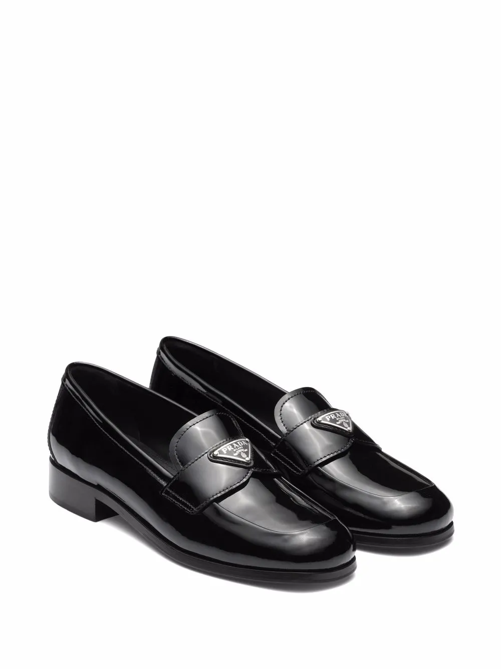 PRADA プラダ brushed leather loafers ロゴプレートブラッシュド