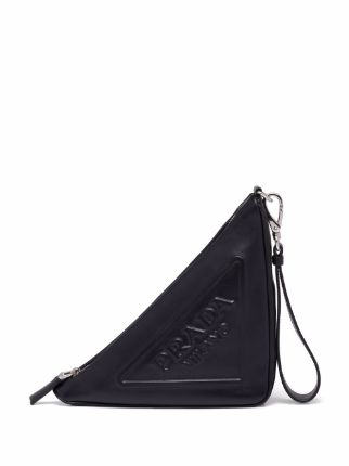 Triangle leather outlet pouch