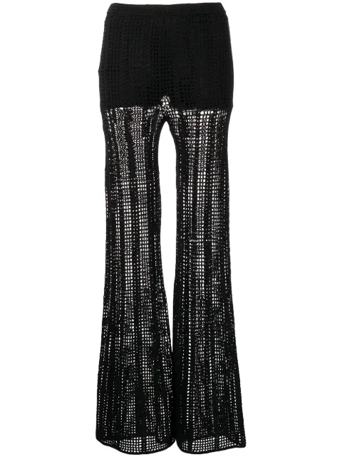 Dion Lee pantalones acampanados de crochet