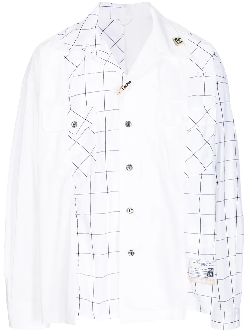 Maison Mihara Yasuhiro Checked Print Cotton Shirt Farfetch