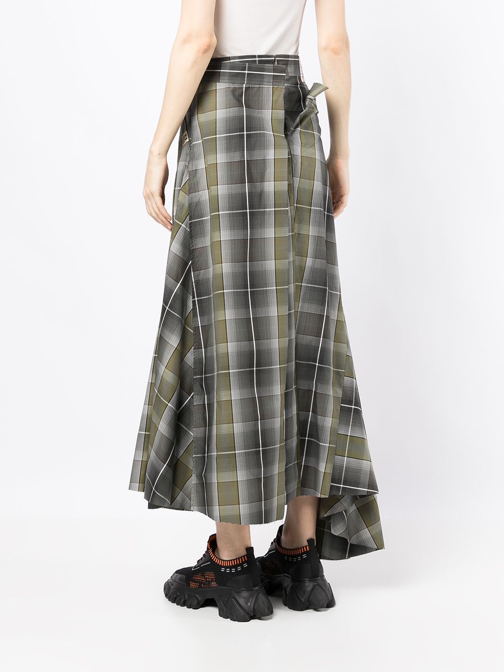 Maison Mihara Yasuhiro Asymmetrical checked-pattern Wrap Skirt