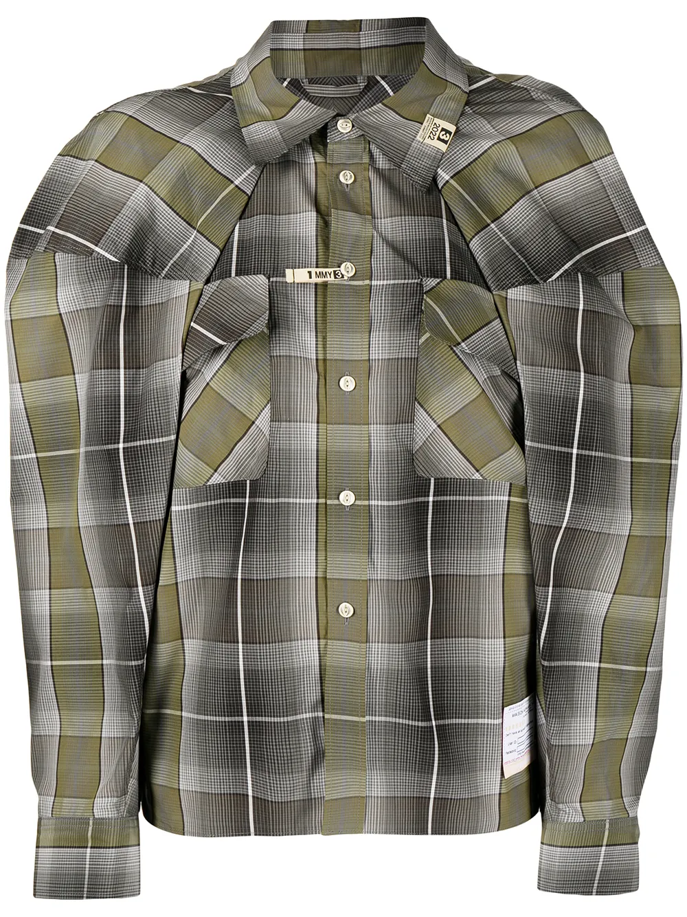 

Maison Mihara Yasuhiro camisa a cuadros - Verde