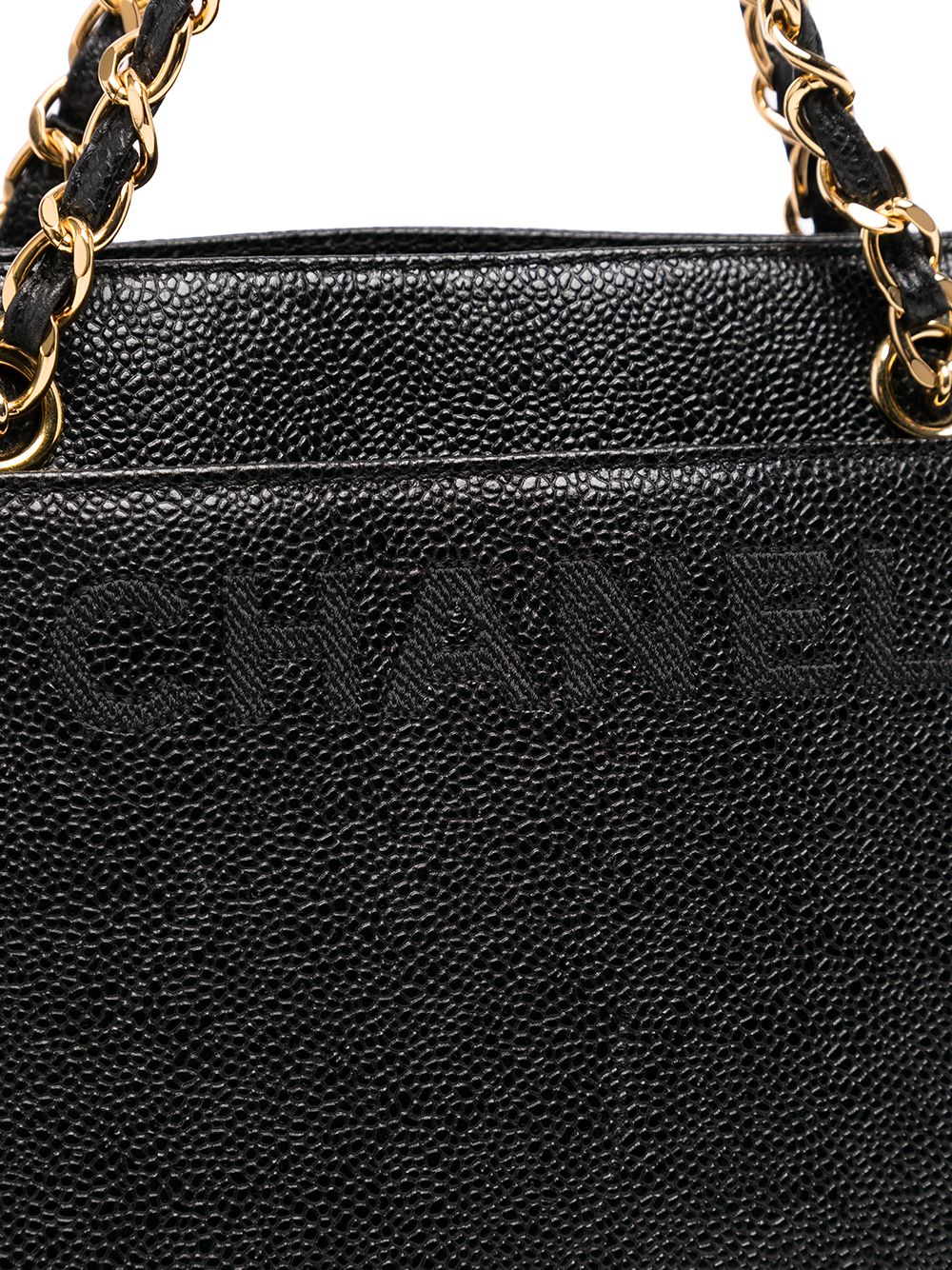 фото Chanel pre-owned сумка-тоут 1998-го года с тисненым логотипом