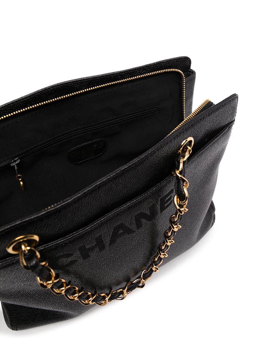 фото Chanel pre-owned сумка-тоут 1998-го года с тисненым логотипом