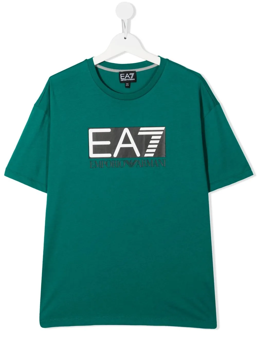 Ea7 Teen Logo-print Short-sleeve T-shirt In Grey