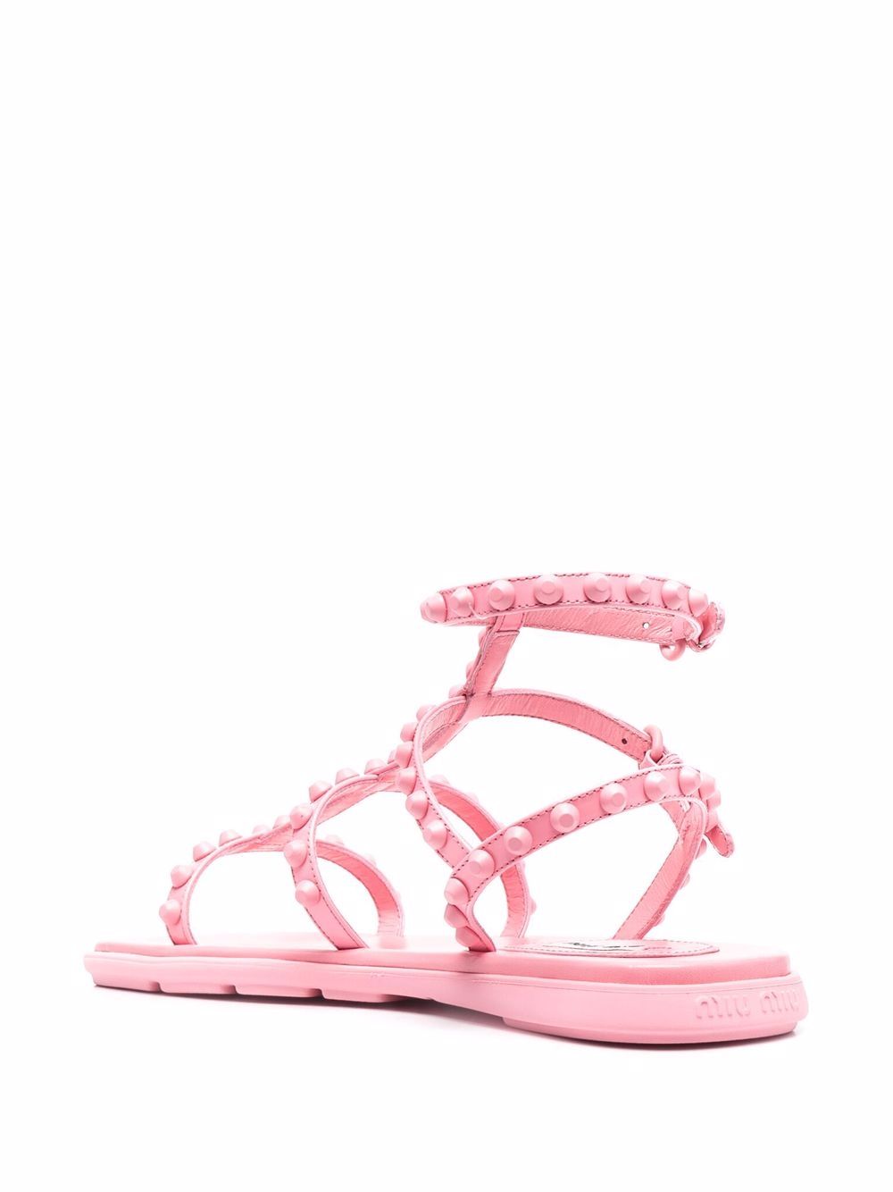 Miu studded gladiator sandals Pink