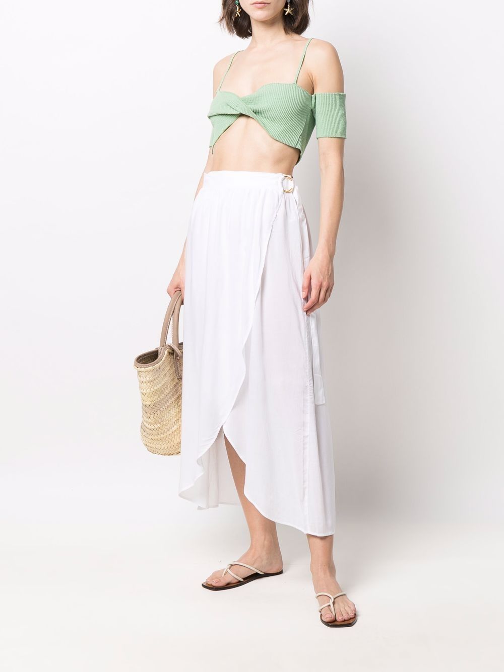 фото Melissa odabash devlin draped midi skirt