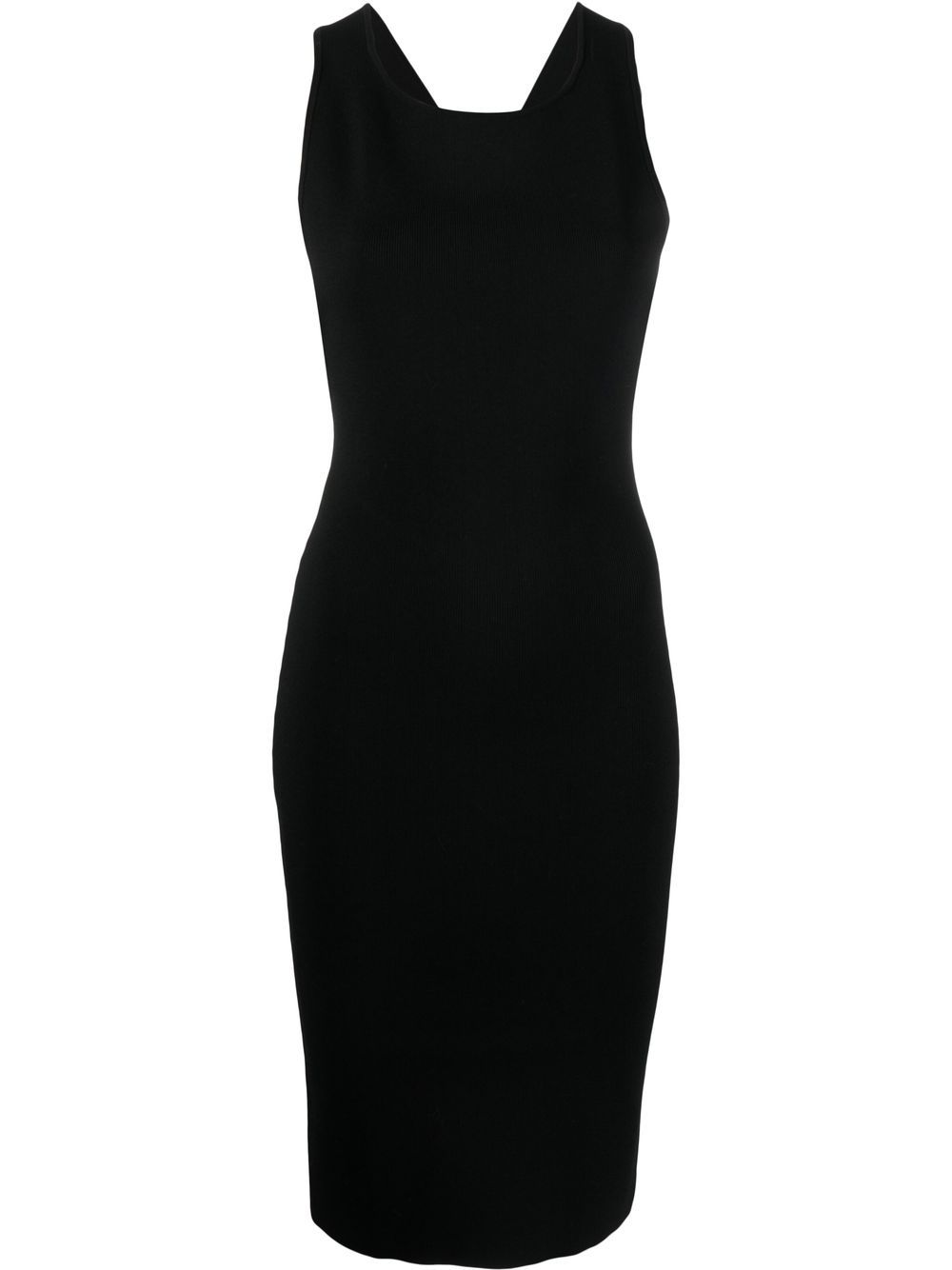 ribbed cross-strap midi dress