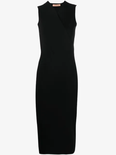 Yves Salomon wrapped V-neck midi dress
