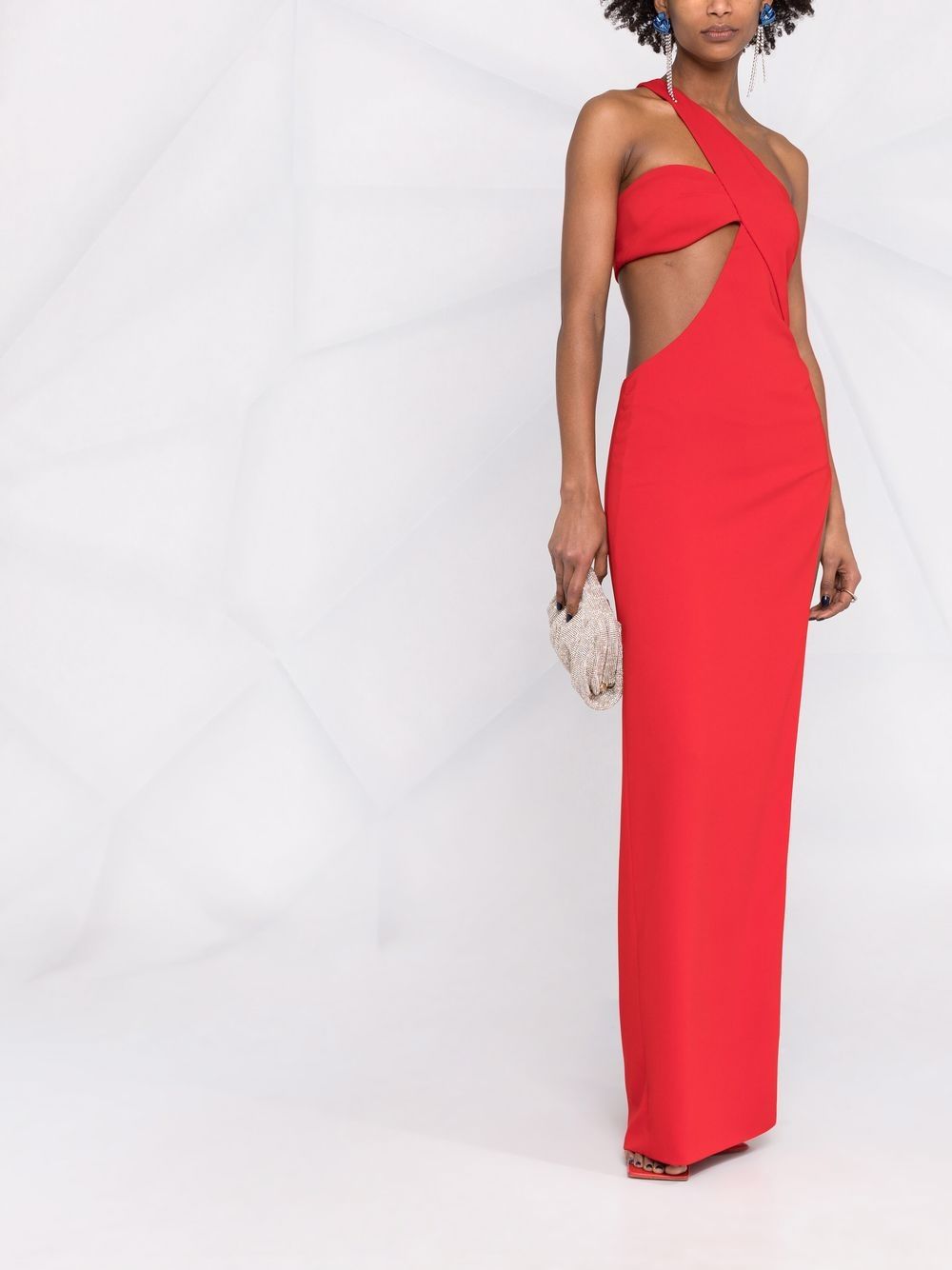 фото Mônot asymmetric cut-out gown