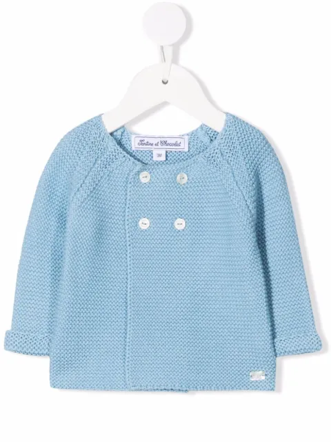 Tartine Et Chocolat Cardigan de algodão com abotoamento duplo