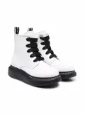 Alexander McQueen Kids lace-up leather boots - White