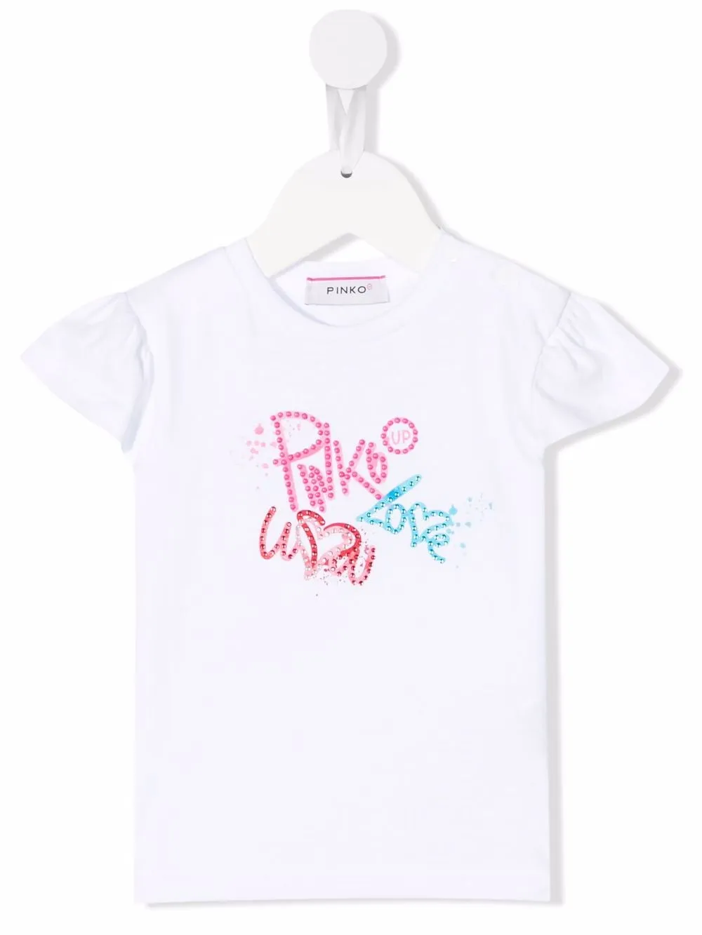 

Pinko Kids logo crew-neck T-shirt - White