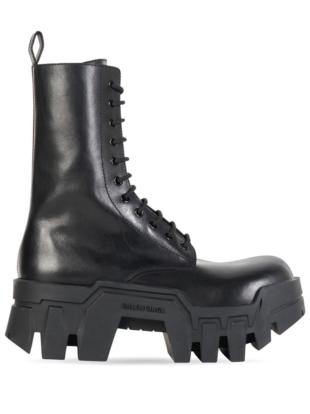 Shop Balenciaga Bulldozer Lace-up Ankle Boots In Black