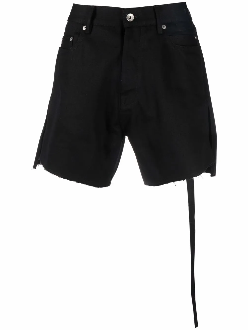 

Rick Owens DRKSHDW shorts de mezclilla con bordes sin rematar - Negro