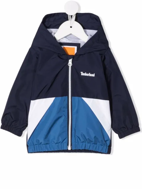 Timberland Kids معطف بهودي وطبعة شعار على الصدر